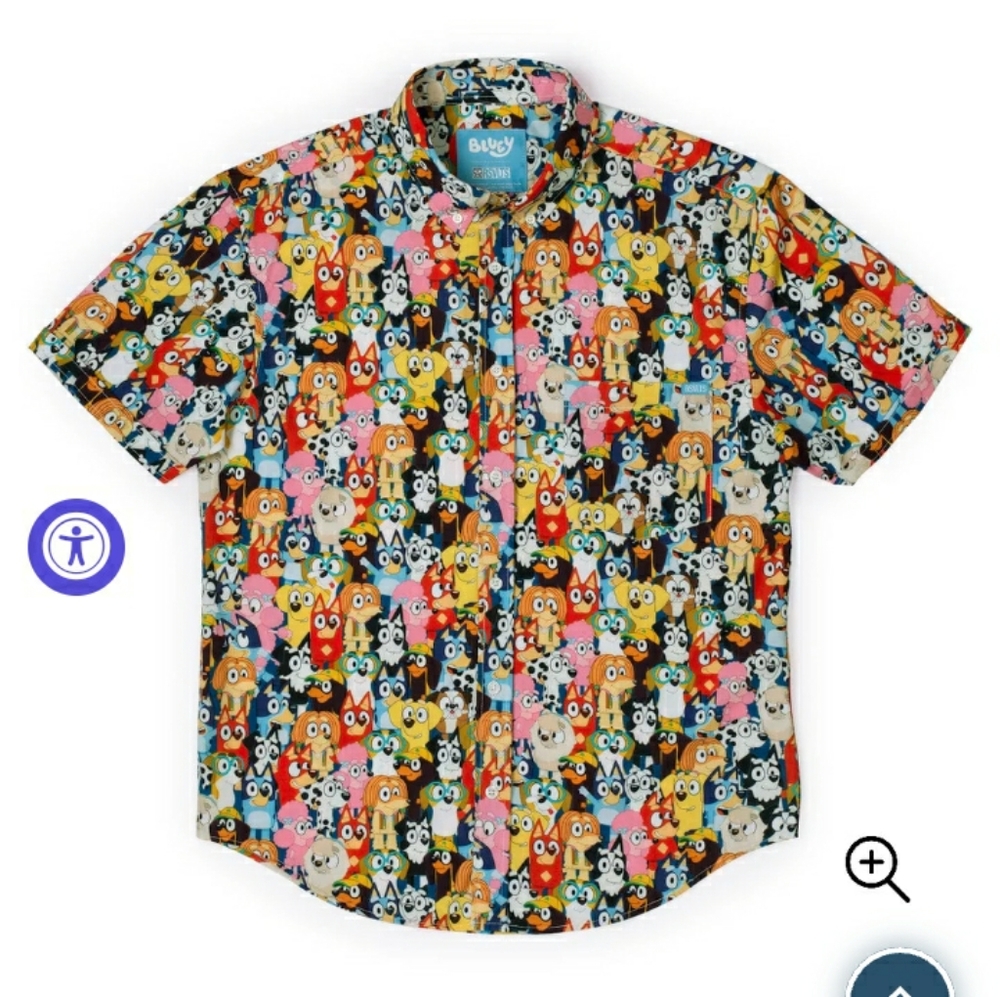 RSVLTS Bluey Primary Pals Button Up Shirt. Youth XL. Unisex. Kids.
